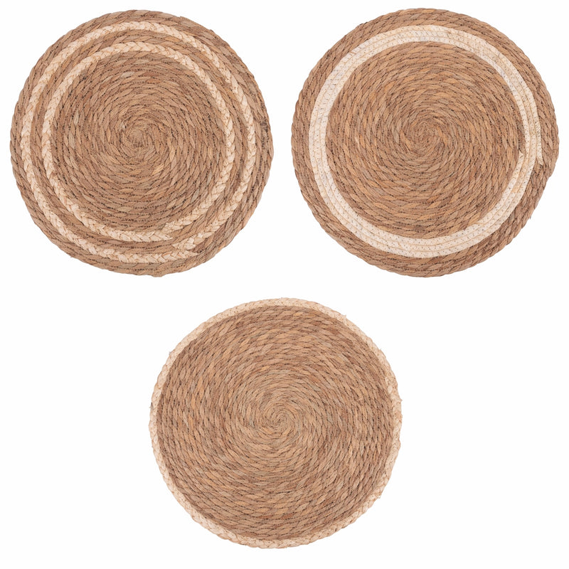 Set de table tressé rond naturel