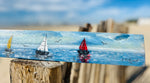 Peinture sur 1/2 douelle - voiliers