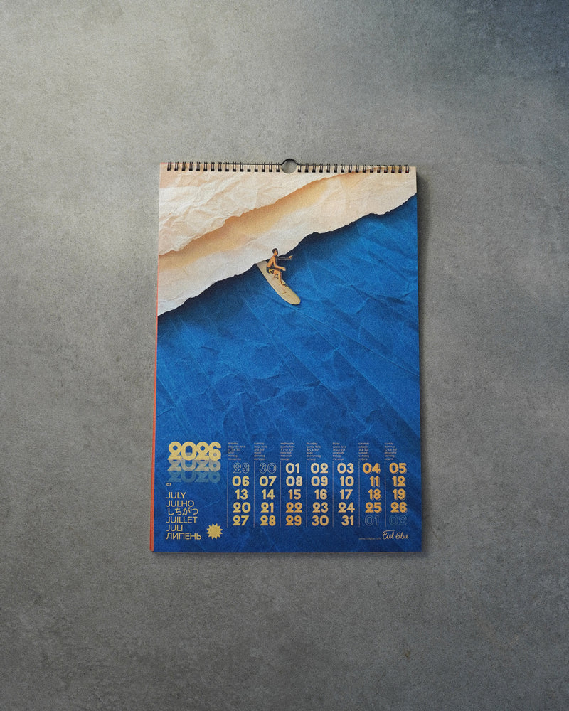 Calendrier 2026 CIEL GLUE – Thème Surf