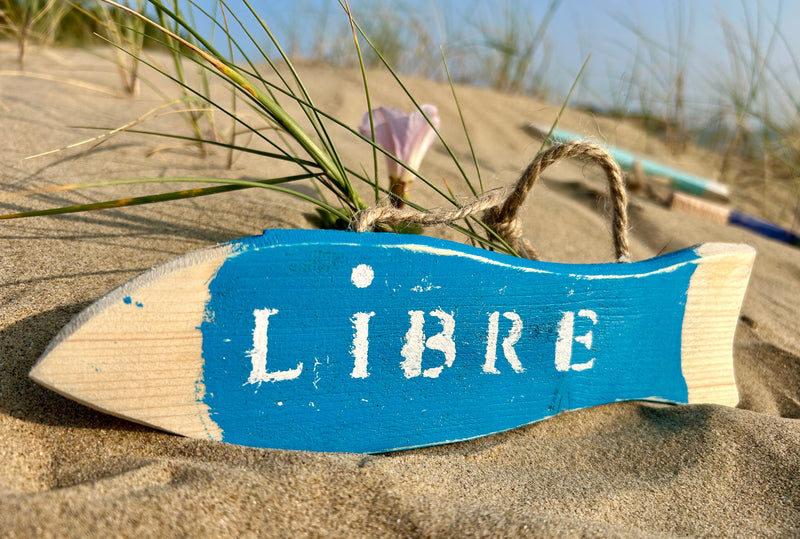 Suspension décorative poisson "Libre/occupé"