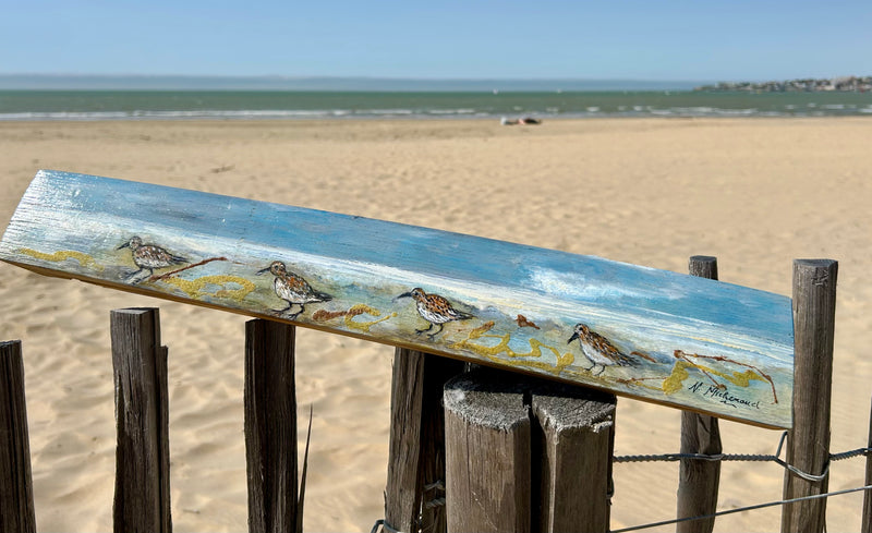 Peinture sur 1/2 douelle - Bécasseaux