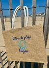 Sac cabas brodé en jute