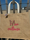 Sac cabas brodé en jute