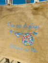 Sac cabas brodé en jute