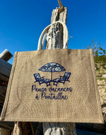 Sac cabas brodé en jute
