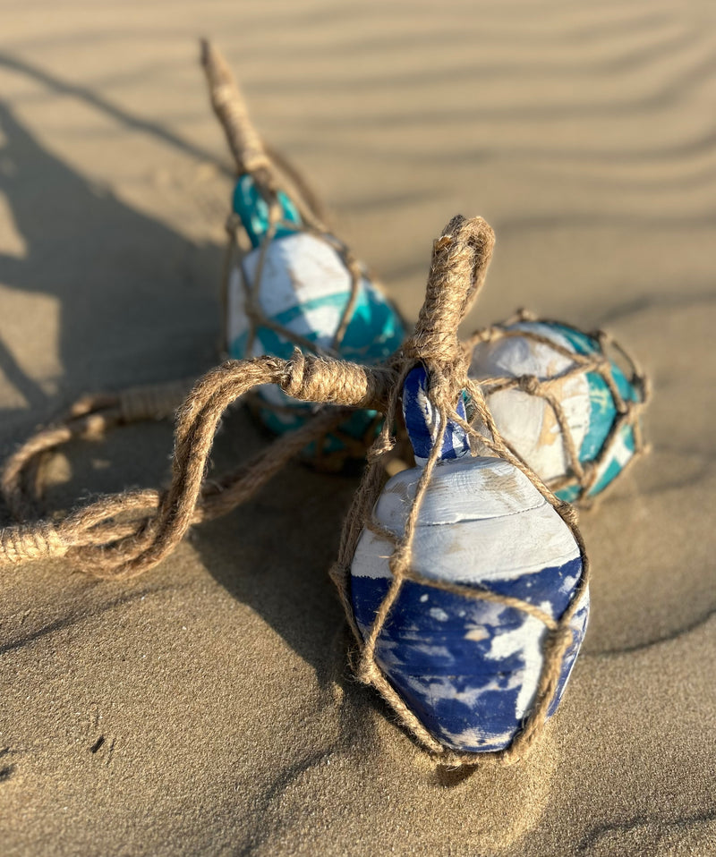 Boule de chalut décorative en bois