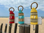 Patère murale en bois - Style bord de mer - 2 à 4 crochets métalliques