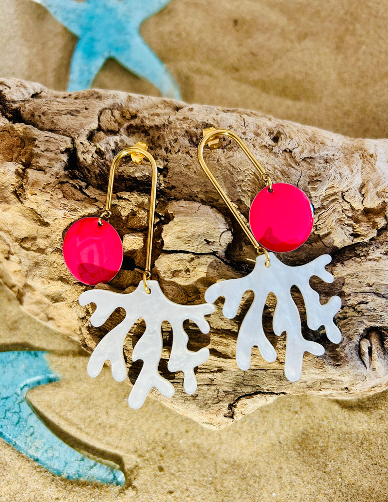Boucles d'Oreilles artisanales "Corail"