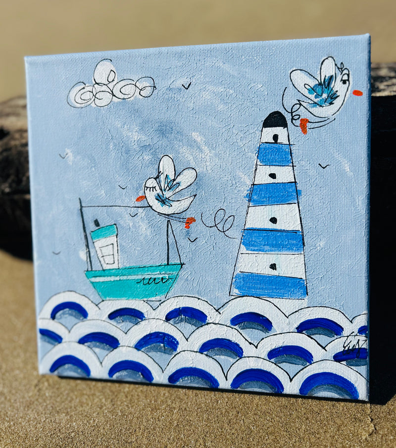 Peinture sur toile Mam'zelle Olala 20x20