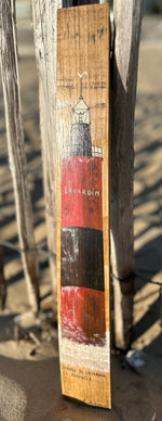 Peinture originales sur 1/2 douelle de barrique - "les phares de l'Atlantique"