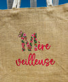 Sac cabas brodé en jute