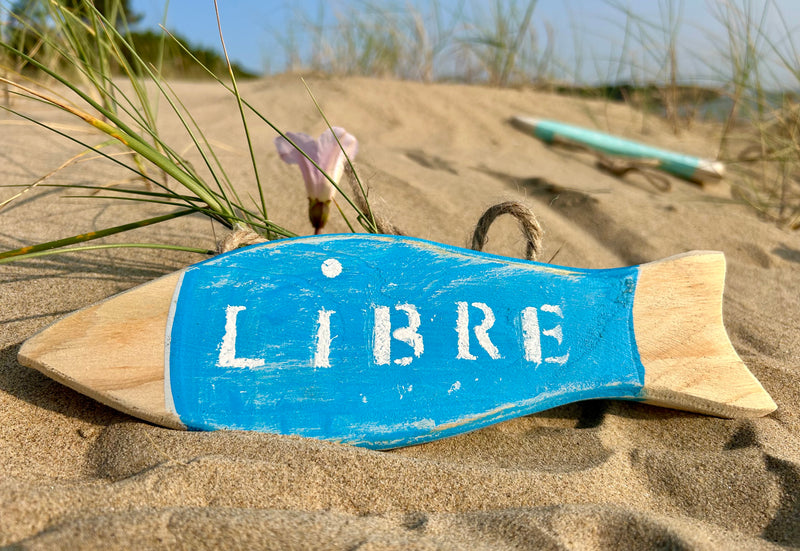 Suspension décorative poisson "Libre/occupé"