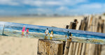 Peinture sur 1/2 douelle - "Scène de plage"