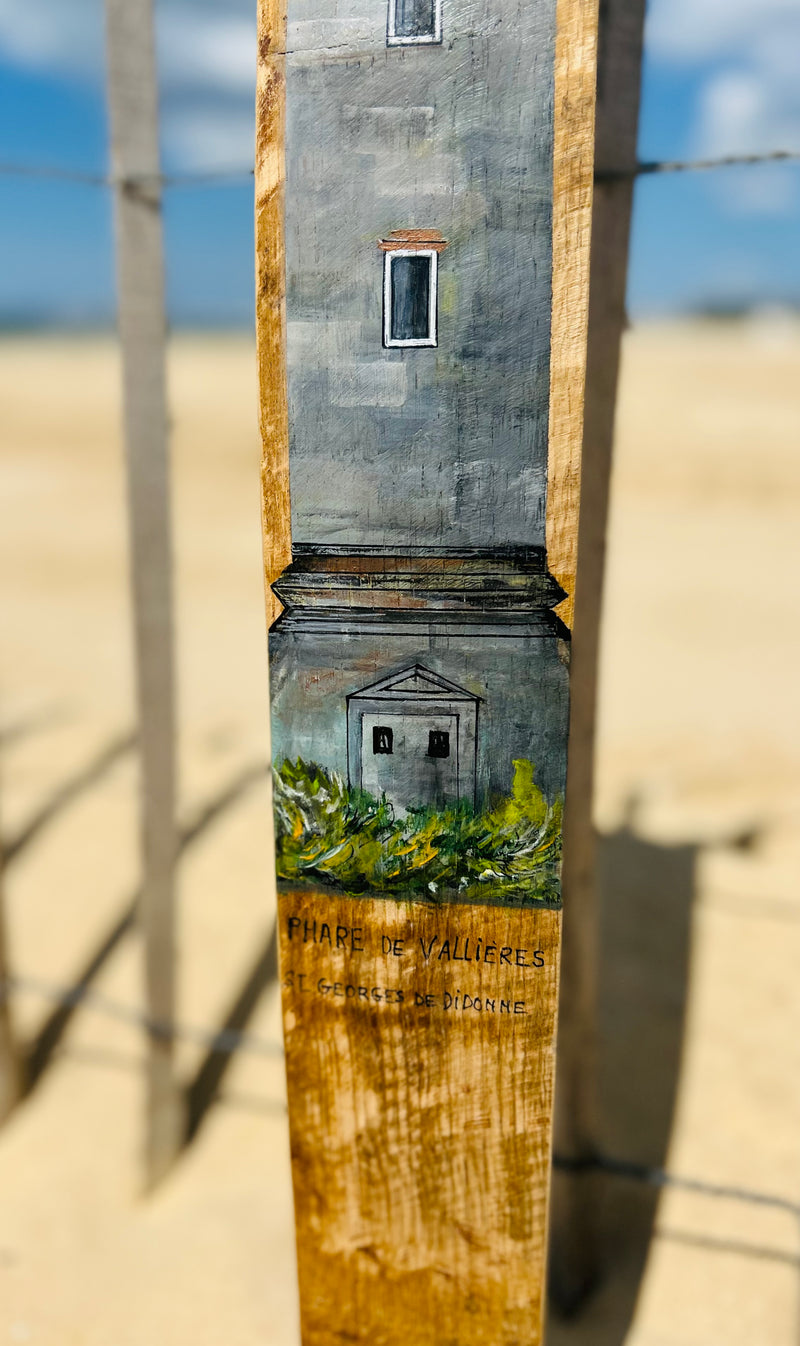 Peinture sur douelle - "Les phares de l'Atlantique"