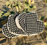❤️ Lot de 5 Lingettes Lavables en Forme de Cœur - coton & éponge bambou