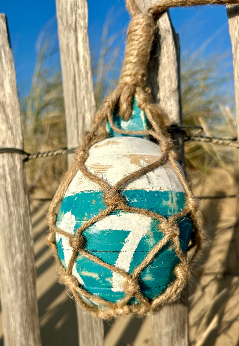 Boule de chalut décorative en bois