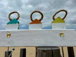 Patère murale en bois - Style bord de mer - 2 à 4 crochets métalliques