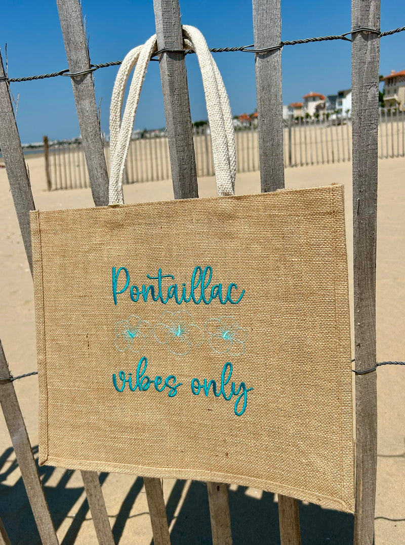 Sac cabas brodé en jute
