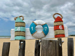 Patère murale en bois - Style bord de mer - 2 à 4 crochets métalliques