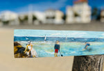 Peinture sur 1/2 douelle - "Scène de plage"
