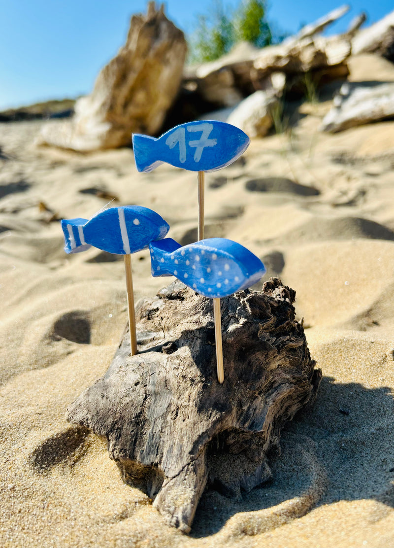 Création artisanale en bois flotté – Déco 3 poissons