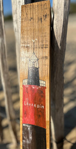 Peinture originales sur 1/2 douelle de barrique - "les phares de l'Atlantique"