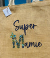 Sac cabas brodé en jute