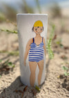 Vase rond motif baigneuse T1