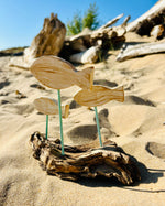 Création artisanale en bois flotté – Déco 3 poissons