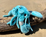 Peluche homard "I love you" maman et son bébé bleu aqua