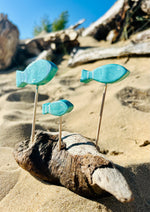 Création artisanale en bois flotté – Déco 3 poissons