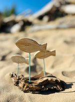 Création artisanale en bois flotté – Déco 3 poissons