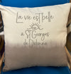🐚 Coussin “La vie est belle” – Collection Côte de Beauté 45x45