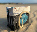 Petit panier en poche ostréicole, avec habillage tissu