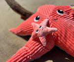 Peluche étoile de mer "Wahou" maman et son bébé bleu Corail