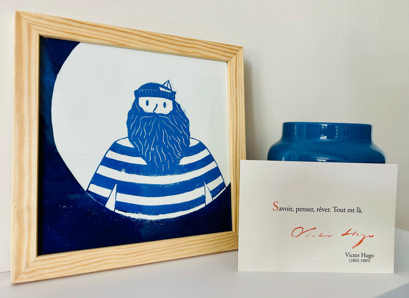 Linogravure encadrée "Le Capitaine"
