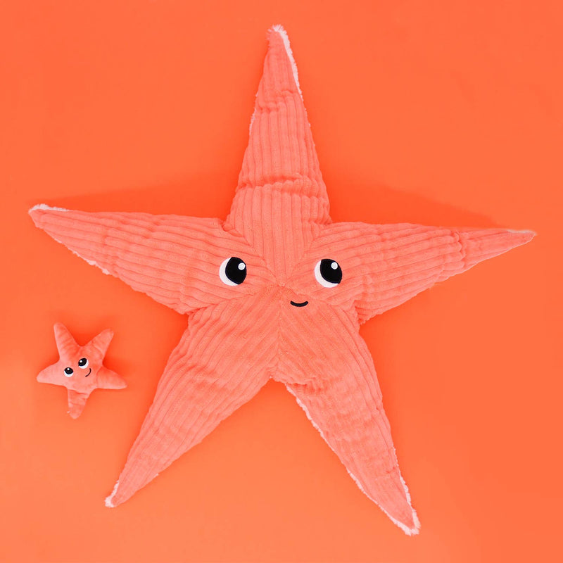 Peluche étoile de mer "Wahou" maman et son bébé bleu Corail