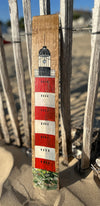 Peinture originales sur 1/2 douelle de barrique - "les phares de l'Atlantique"