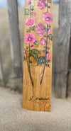Peinture sur 1/2 douelle - Roses Trémières