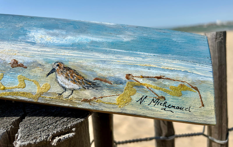 Peinture sur 1/2 douelle - Bécasseaux