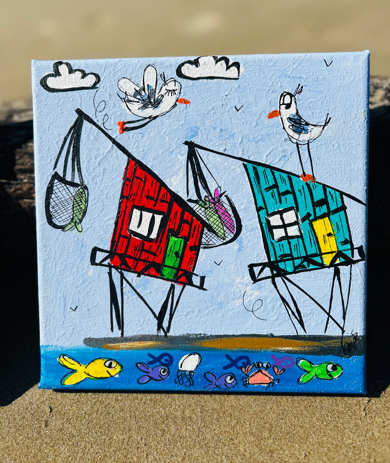 Peinture sur toile Mam'zelle Olala 20x20