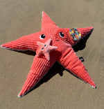 Peluche étoile de mer "Wahou" maman et son bébé bleu Corail