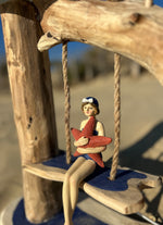 Lampe en bois flotté avec baigneuse