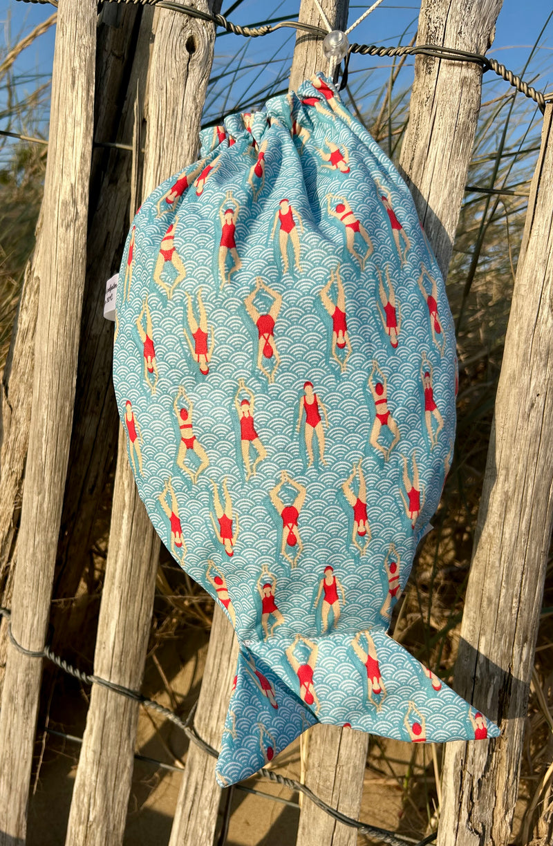 Sac à maillot de bain mouillé forme poisson