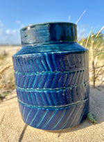 Vase en céramique émaillée - Collection "Bleu nuit"