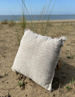 Coussin lin & coton naturel/blanc