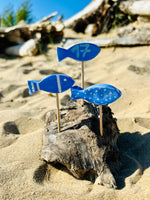 Création artisanale en bois flotté – Déco 3 poissons
