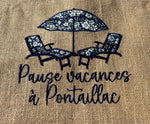 Sac cabas brodé en jute