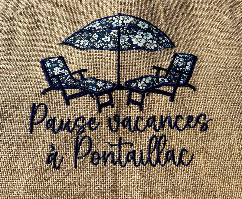 Sac cabas brodé en jute