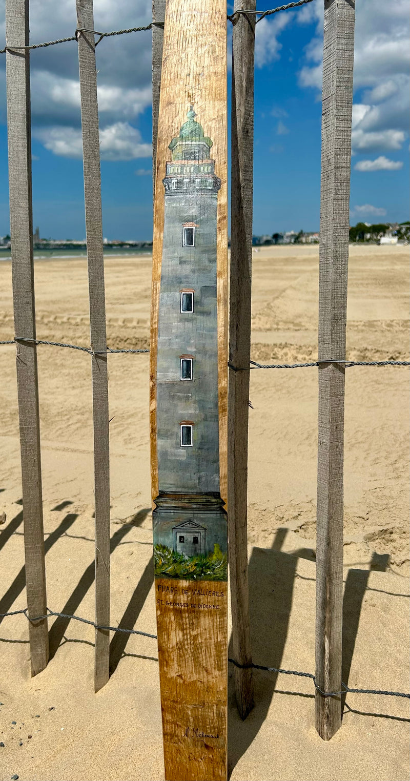 Peinture sur douelle - "Les phares de l'Atlantique"